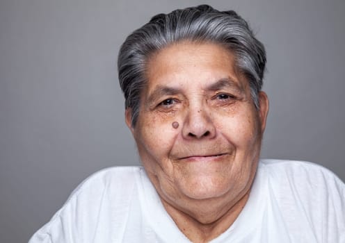 Closeup portrait of an elderly woman