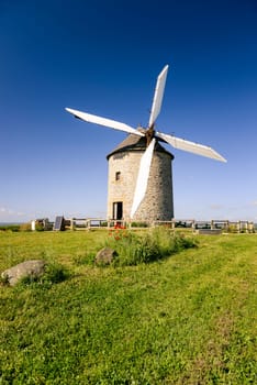 France, the Moidrey windmill in Pontorson in Normandie