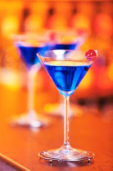 1 1/2 oz vodka.1 oz Cointreau orange liqueur.1 oz Blue Curacao liqueur