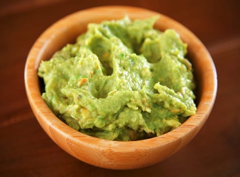 Homemade Guacamole from avocado and tomatos