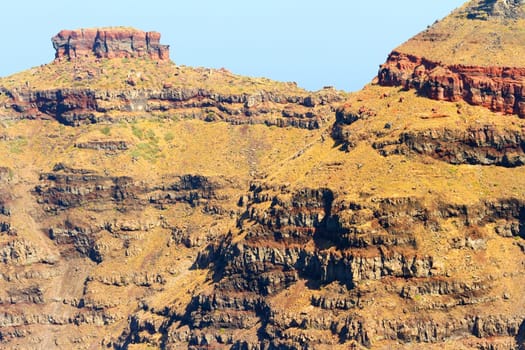 Cliffs at Imerovigli, viewed from Firostefani, on Santorini Island