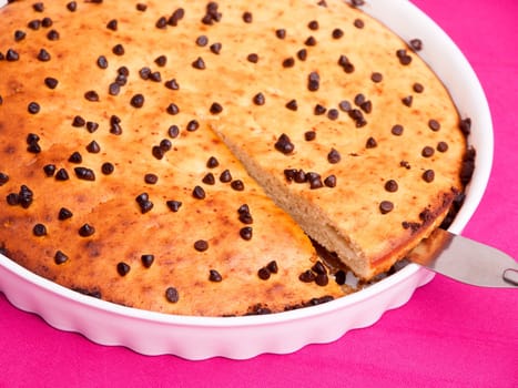 Homemade Banana cake with chocolate drops