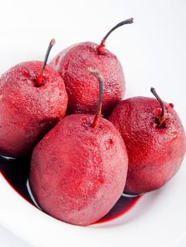 Pears with red wine