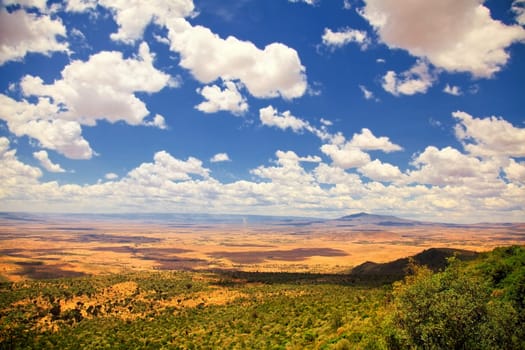 Great Rift Valley with cloudy sky, Kenya