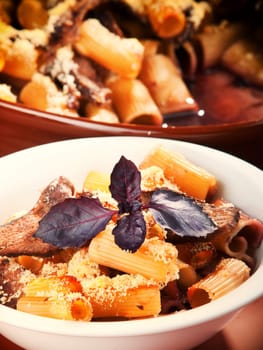 Macaroni with veal casserole