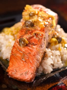 Salmon with capers sauce