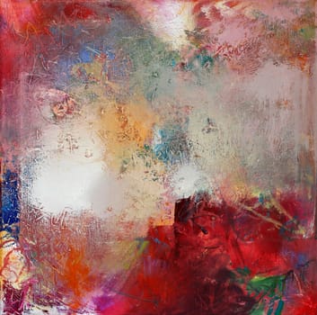 painting abstract mixed technique colorfully wiped
