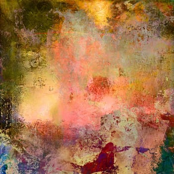 painting abstract mixed technique colorfully wiped