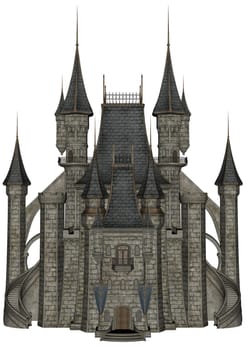 Beautiful detailed castle isolated in white background - 3D render