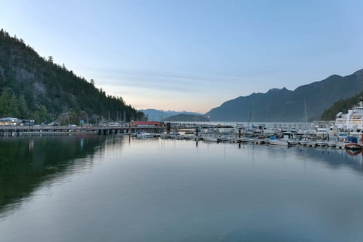 Marina at Horseshoe Bay in British Columbia during Sunset