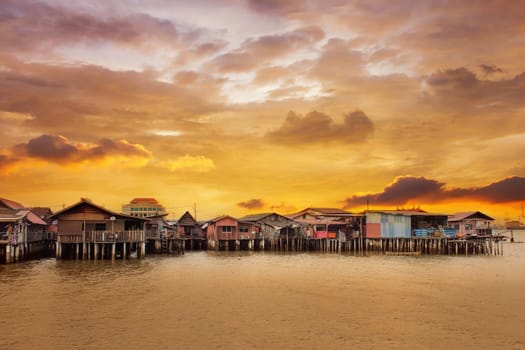 Sunrise Over Chew Jetty in Penang Malaysia