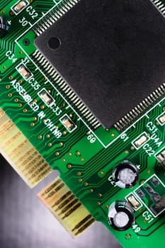 Close up macro view of a computer component
