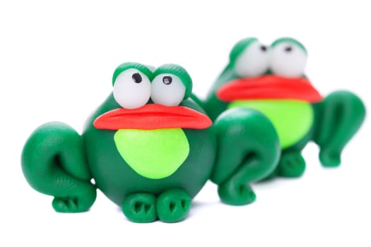 Frogs made of polymer clay