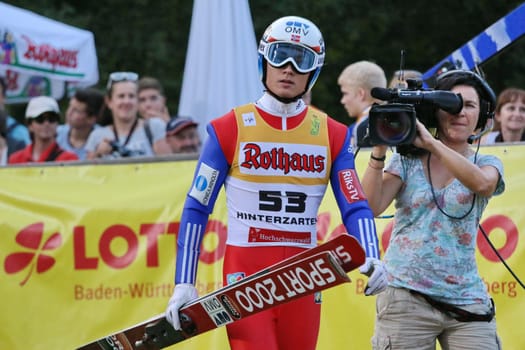 Philip Sjoeen NOR in focus of the TV camera at the men's individual competition - FIS Summer Grand Prix