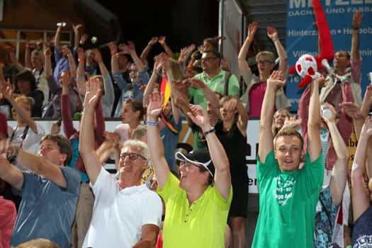 La-ola-welle in the Adler Ski Stadium of Hinterzarten at the . Men's Individual Competition - FIS Summer Grand Prix