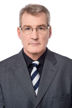 Image of a confident business man over white