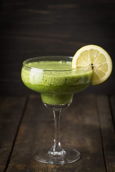 Green smoothie in glass