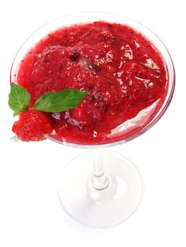 Strawberry Sorbet isolated on white