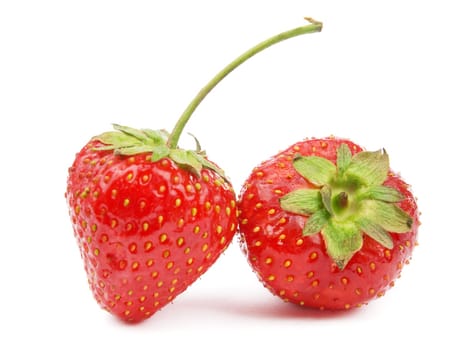 Strawberries on white