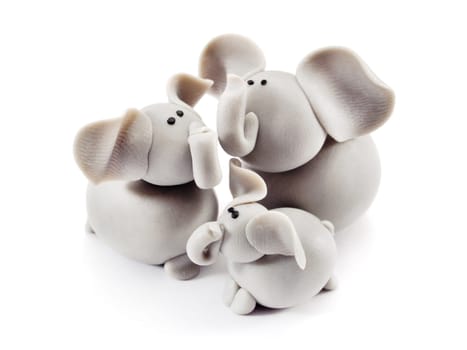 Elephants made of clay