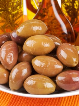 Olives in a bowl, close up