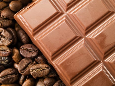 Coffee beans and chocolate