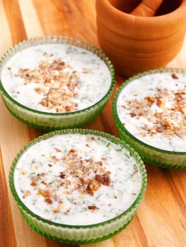 Bulgarian tarator is a famous traditional soup made of fresh grated cucumbers, garlic and yogurt