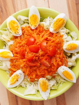 Carrot salad with boiled eggs