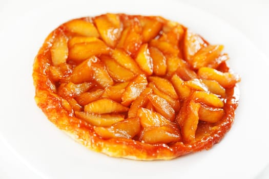 Homemade Apple Tarte Tatin with caramelized fruits