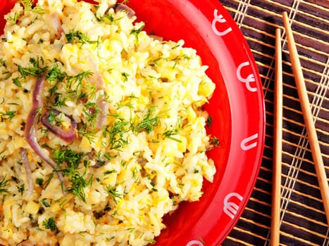 Rice with turmeric