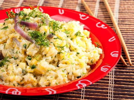 Rice with turmeric