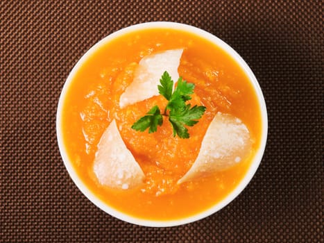 Carrot puree with parmesan cheese