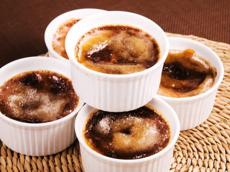Creme Brulee, one portion, close up