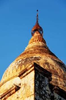Ananda temple over blue sky in sunny day, Bagan, Myanmar