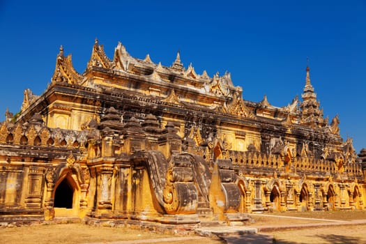 Mahaaungmye Bonzan - a brick and stucco.monastery also known as Ok Kyaung, Mingun, Myanmar