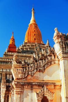 Detail of Ananda Temple in Bagan, Myanmar - close up in daylight