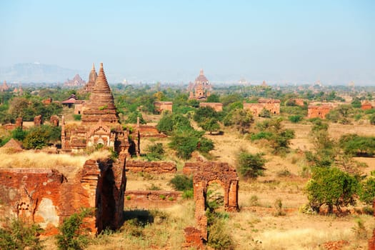 Pagodas in Bagan, Myanmar - valley with more than 2000 ancient pagodas