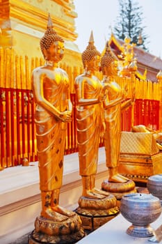 Wat Phrathat Doi Suthep is a Theravada Buddhist temple in Chiang Mai Province, Thailand. The temple is often referred to as Doi Suthep although this is actually the name of the mountain it is located on. The temple is located 15 km from the city of Chiang Mai and is a sacred site to many Thai people.