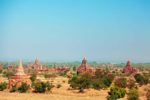 Pagodas in Bagan, Myanmar - valley with more than 2000 ancient pagodas
