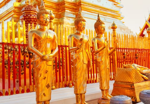 Wat Phrathat Doi Suthep is a Theravada Buddhist temple in Chiang Mai Province, Thailand. The temple is often referred to as Doi Suthep although this is actually the name of the mountain it is located on. The temple is located 15 km from the city of Chiang Mai and is a sacred site to many Thai people.