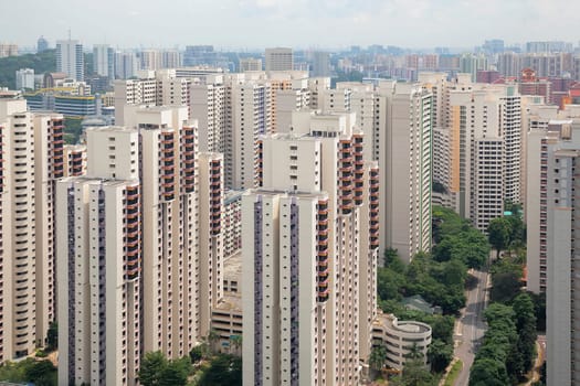 Singapore Typical Apartment Condominium Housing in Planned Neighborhood Community