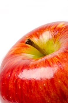 Close up of a delicious red apple on white