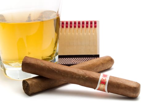 Whiskey with cigars