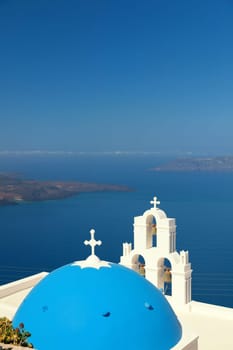 Famous church in Fira, Santorini