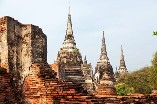 Close up of Wat Phra Si Sanphet, Ayuthaya, Thailand