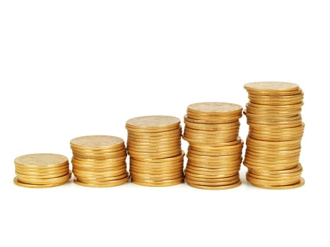 Coins isolated on white