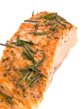 Baked salmon with olive oil and rosemary