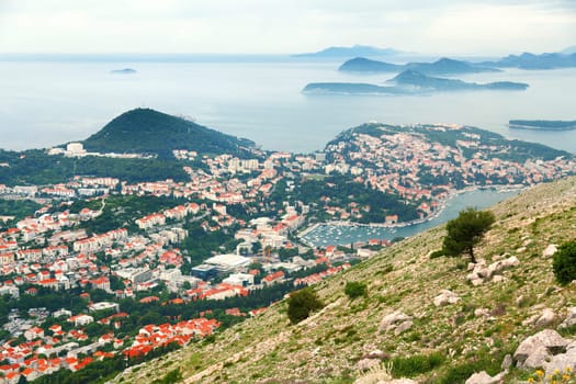 Lokrum Island viewd from the hill of Dubrovnik