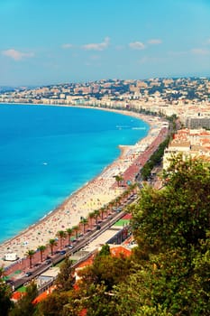 Nice, French Riviera viewed from the high Castle Hill