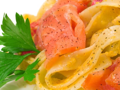 Tagliatelle with Salmon and Peppers